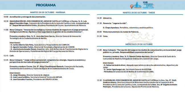 El Congreso de Juego tiene asegurada una importante presencia institucional de las Administraciones Autonómicas y del Estado, como congresistas y en las mesas-coloquio.