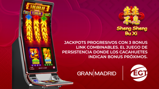 Sheng Sheng Bu Xi, los “Cacahuetes de la Fortuna” de EGT, aterrizan en Gran Madrid | Casino Colón