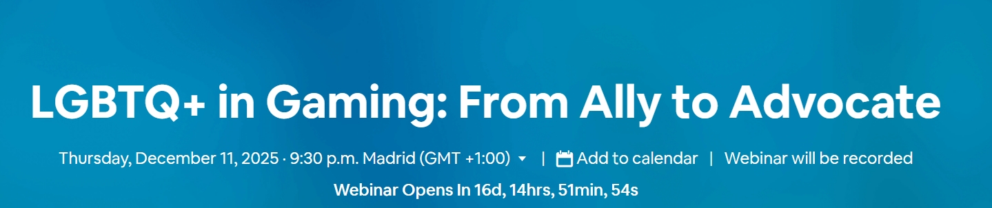 AGA y LGBTQ+ in Gaming organizan el webinar “From Ally to Advocate” el 11 de diciembre de 2025