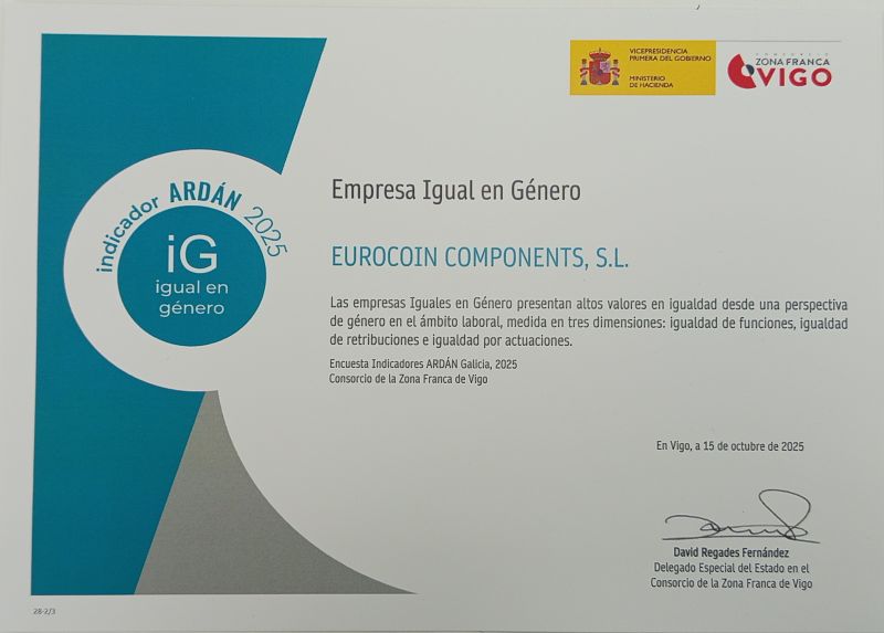 EUROCOIN COMPONENTS Recibe Distintivo ARDAN 
