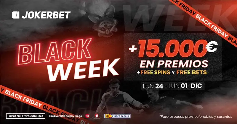JOKERBET.es activa su Black Friday 2025 con más de 15.000 euros en premios y torneos especiales