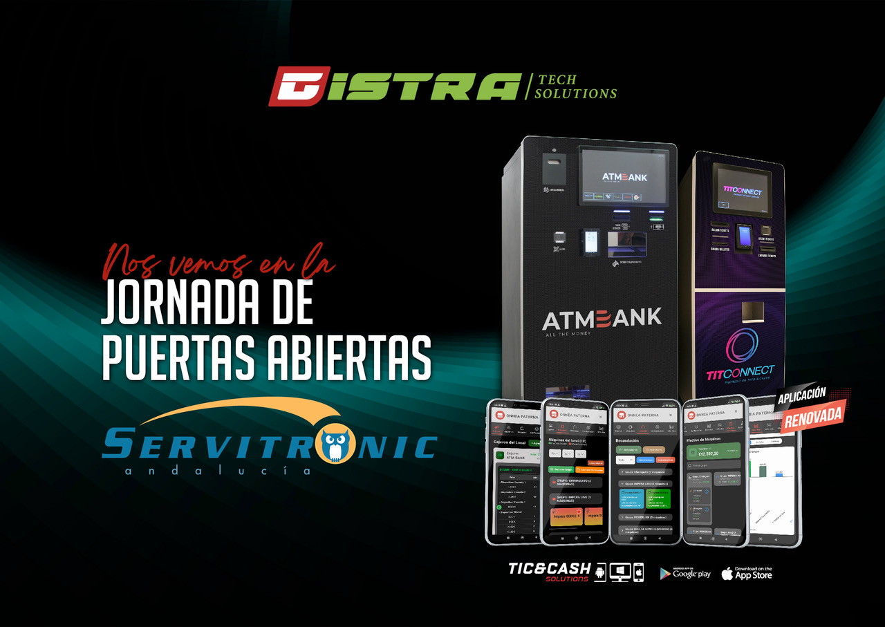 Gistra presentará sus nuevos cajeros Titconnect y All the Money Bank en la jornada de puertas abiertas de Servitronic en Sevilla