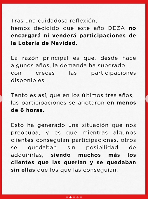 Un supermercado de Córdoba dejará de vender Lotería de Navidad para evitar el 