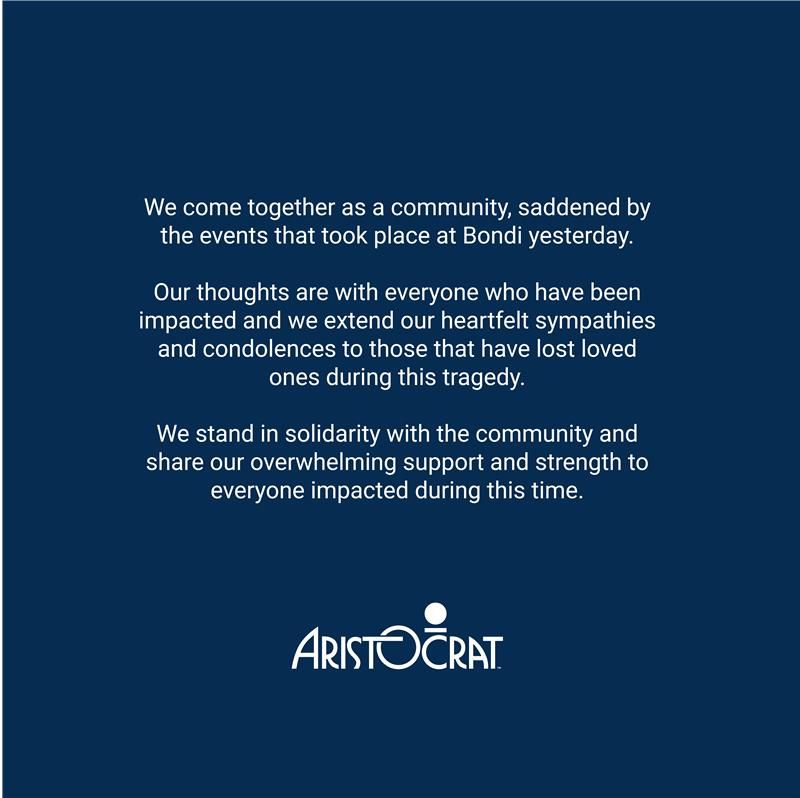 Aristocrat expresa condolencias y solidaridad tras la tragedia de Bondi