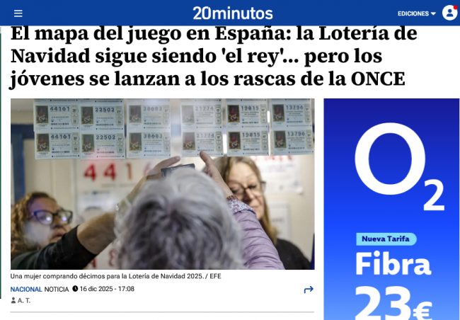La prensa generalista amplifica el Anuario de CeJuego: Lotería líder y rascas al alza