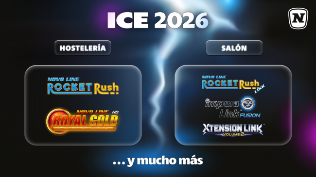 NOVOMATIC Spain mostrará Rocket Rush, Impera Link Fusion y XTENSION LINK Volume 2 en ICE Barcelona 2026