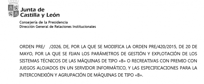 Castilla y León reduce requisitos para máquinas B bajo servidor: abierto plazo de alegaciones