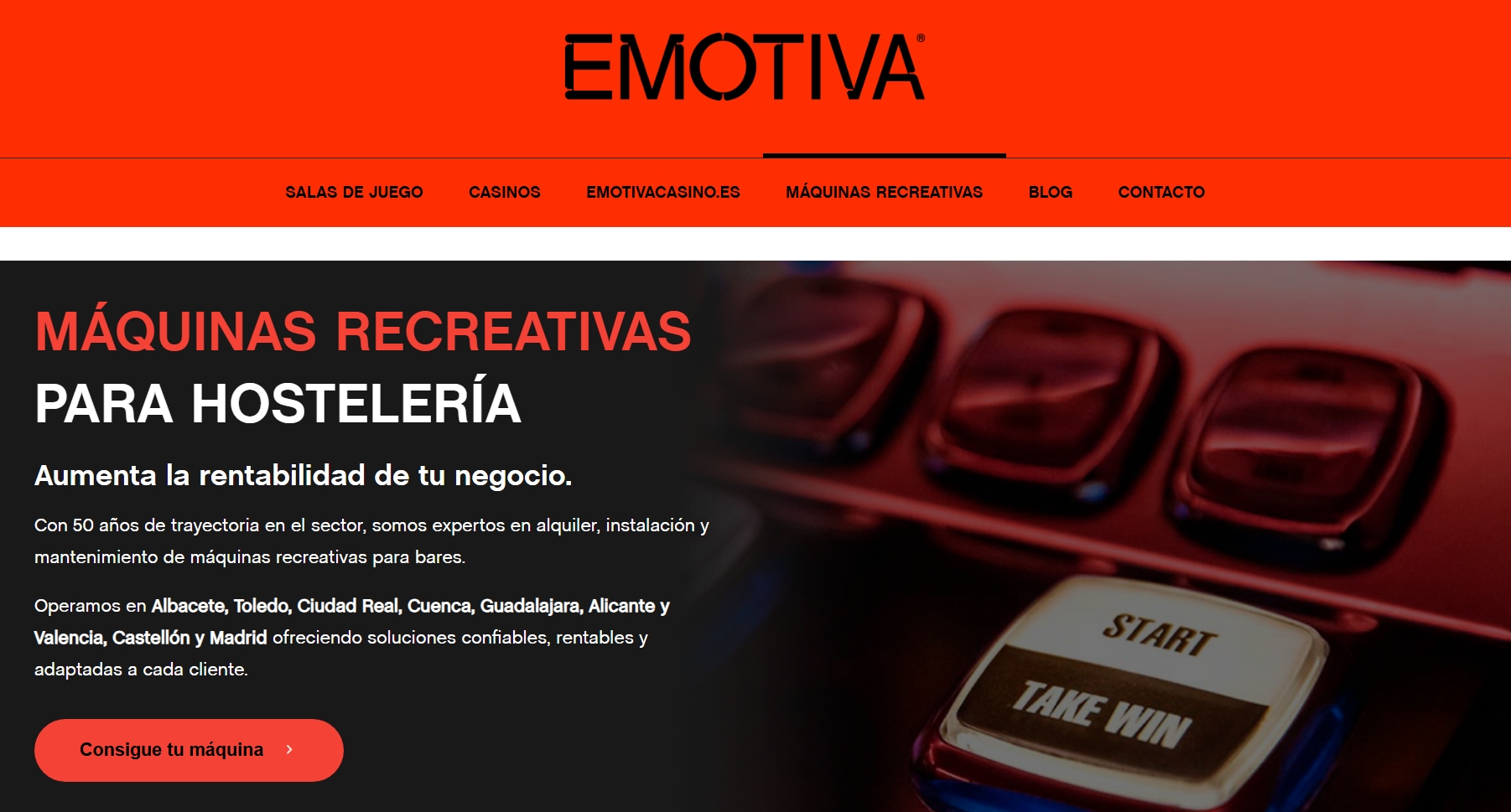 Emotiva lanza nueva web dedicada a máquinas recreativas para hostelería