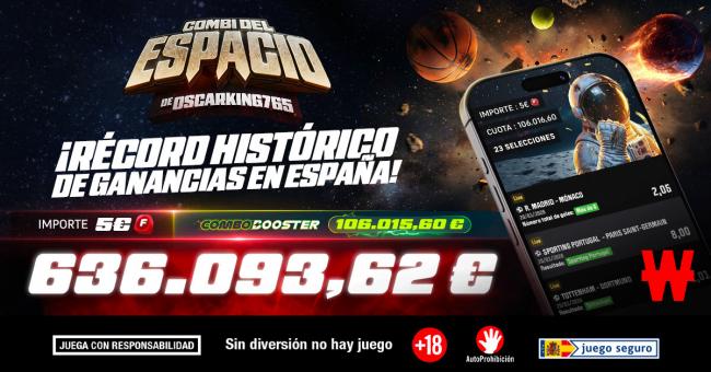 Récord histórico en Winamax: 636.000€ de premio sin depósito inicial