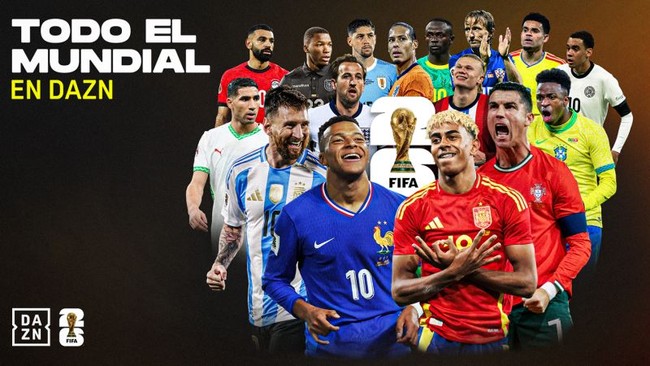DAZN emitirá en España los 104 partidos del Mundial FIFA 2026 en exclusiva de pago