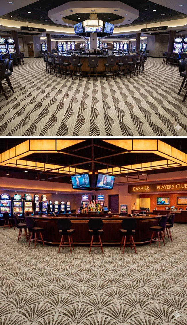 EXCLUSIVA Casino Carpets presenta los nuevos diseños Art Déco Harrahs y actualiza su modelo Roxy