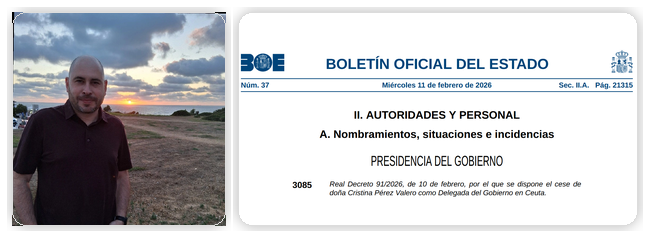 El BOE nombra a Miguel Ángel Pérez Triano Delegado del Gobierno en Ceuta