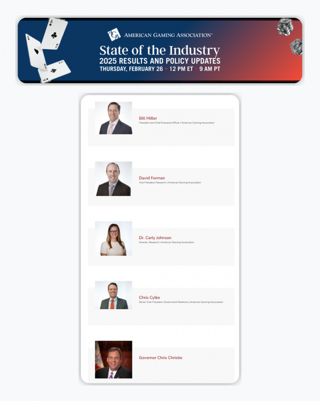 La AGA presenta el Estado de la Industria 2025 con Chris Christie