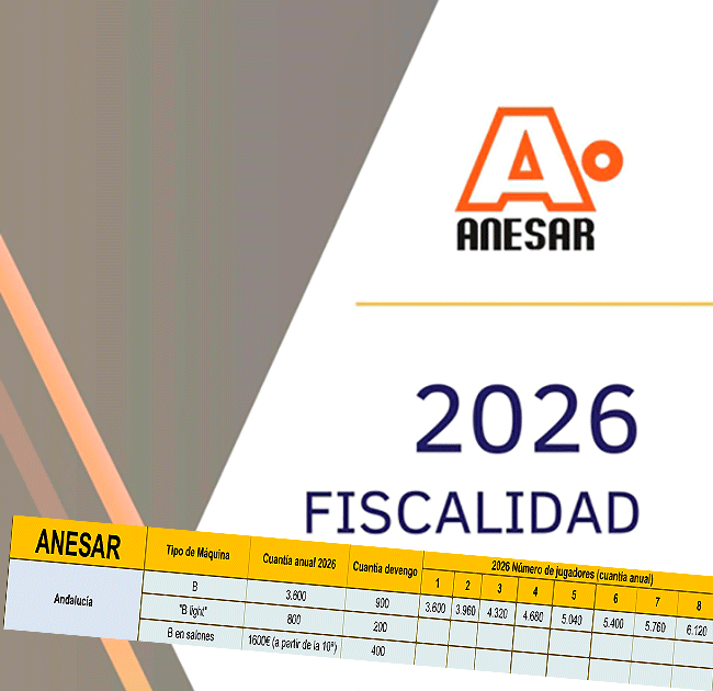 ANESAR destaca los cambios de Andalucía en la fiscalidad de máquinas para salones