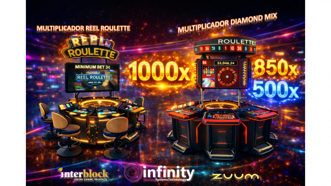 Infinity Gaming impulsa ZUUM e INTERBLOCK con ruletas de alto impacto para sala