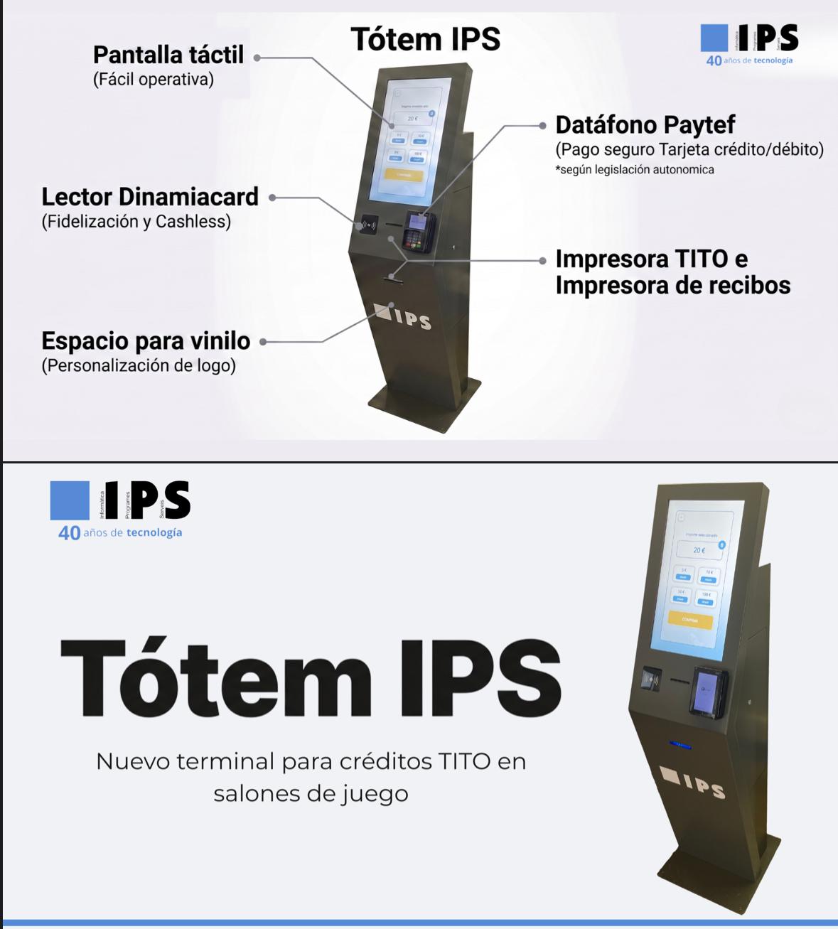 IPS lanza un tótem para comprar créditos TITO con tarjeta en salones de juego
