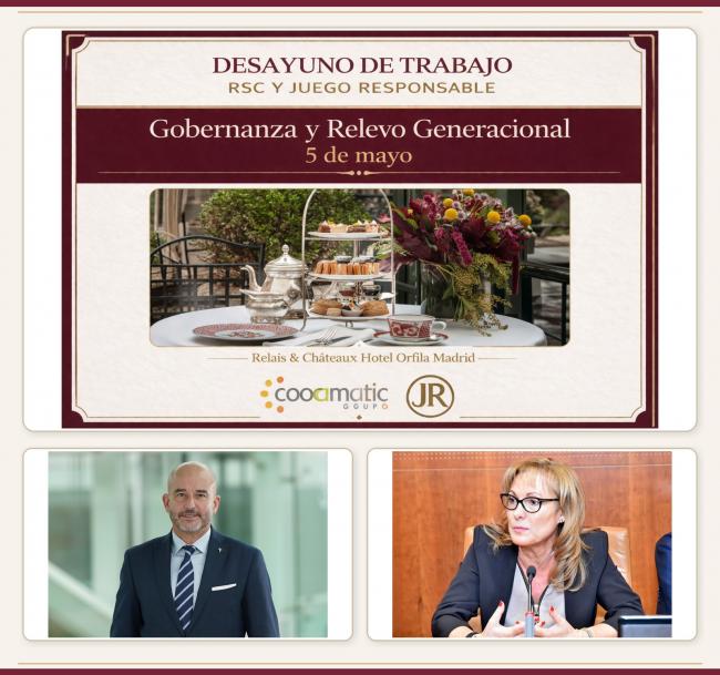 Ramón Cubián y Gracia Martín-Duarte participarán en el próximo Desayuno de Trabajo RSC organizado por los PREMIOS AL JUEGO RESPONSABLE y el grupo COCAMATIC