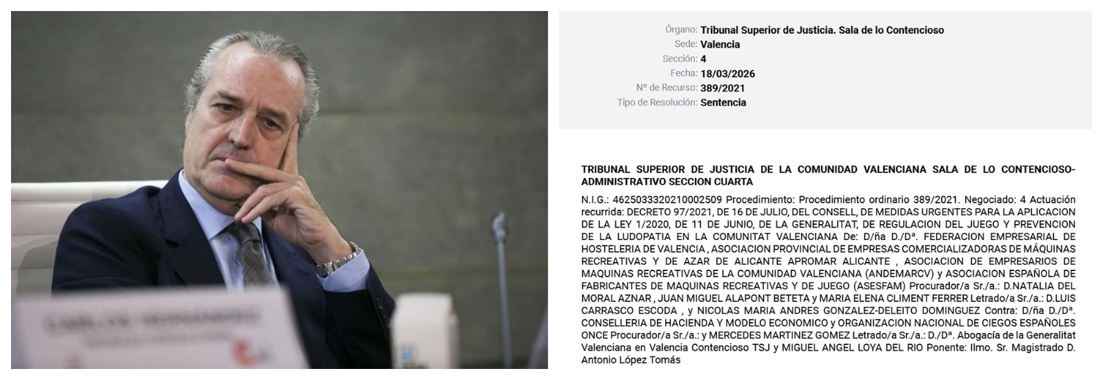 Santiago Moreno destaca dos fallos del TSJCV sobre salones y distancias en Valencia