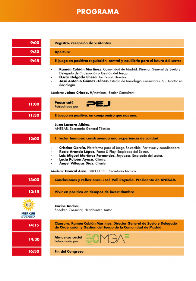  AQUÍ TIENEN EL PROGRAMA DE ANESAR, QUE HOY CELEBRA SU CONGRESO EN MADRID