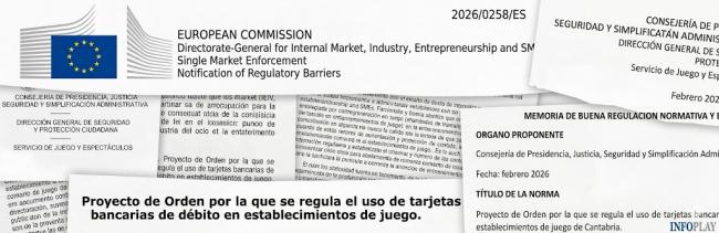  Cantabria notifica a Bruselas su proyecto para permitir tarjetas de débito en establecimientos de juego con límite de 300 euros diarios