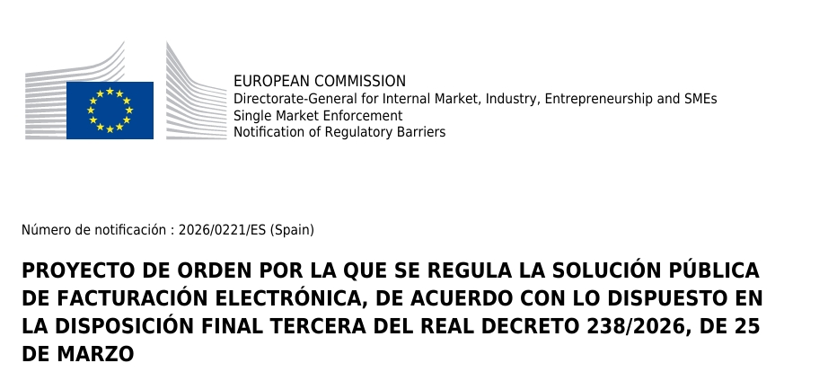 España notifica a la UE su sistema público de facturación electrónica obligatoria
