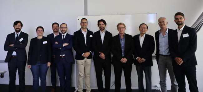 De izq. a der.: Francisco Portugal (INTERPOL), Lucile Goulard (WLA), Julien Chopin (UNIL), Stefano Caneppele (UNIL), Luca Esposito (WLA), Nicolas Sayde (Consejo de Europa), David Henwood (H2 GC), John Teo (APLA), Christian Kalb (CK Con  y Lucas Tosi(UNIL)