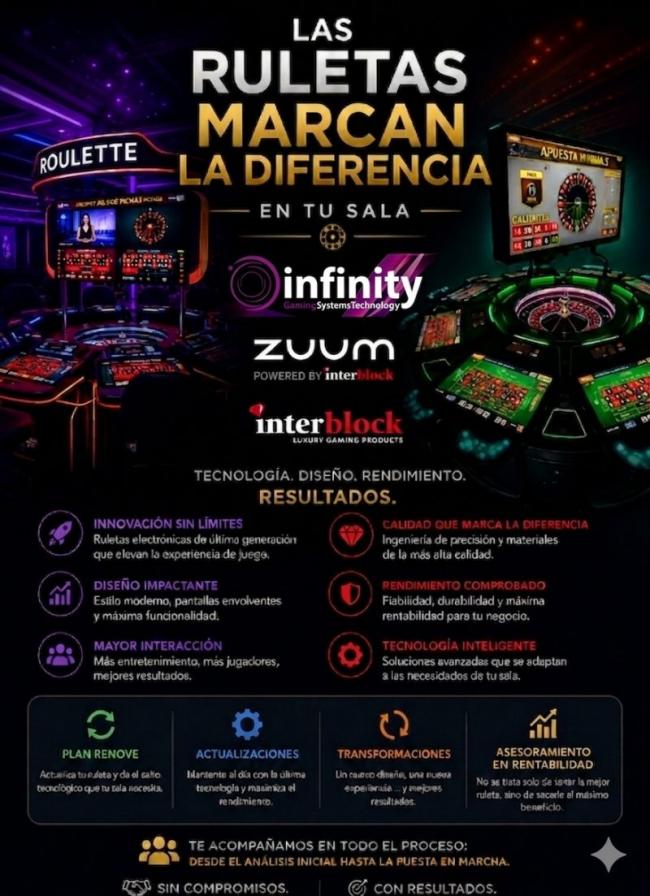  Infinity Gaming impulsa soluciones a medida para ruletas electrónicas ZUUM e Interblock