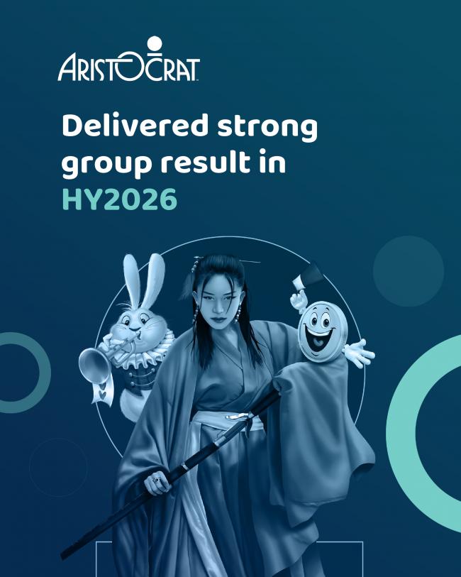 Aristocrat aumenta ingresos hasta 3.000 millones impulsada por Gaming en HY2026