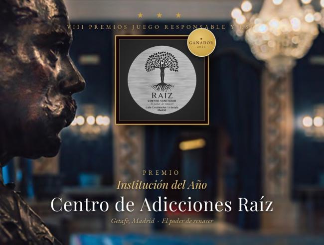 Centro de Adicciones Raíz, Premio Institución del Año en los VIII Premios Juego Responsable y RSC