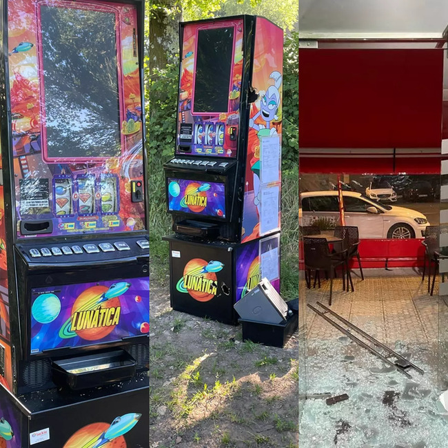 Roban la máquina de un bar en Lalín y la abandonan en O Souto