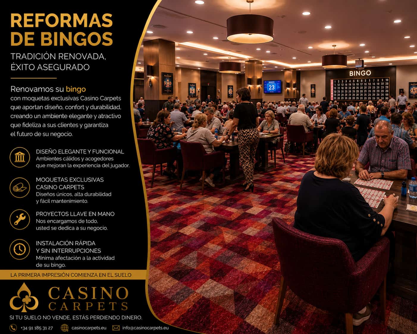 Casino Carpets presenta su servicio de Reformas de Bingos
