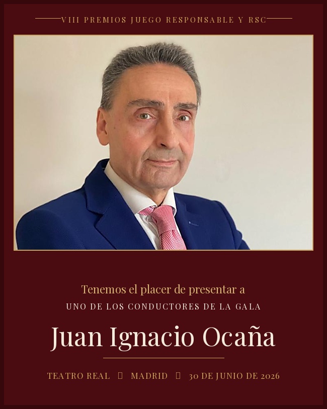 Juan Ignacio Ocaña, también será presentador de la VIII Gala de los Premios al Juego Responsable y RSC