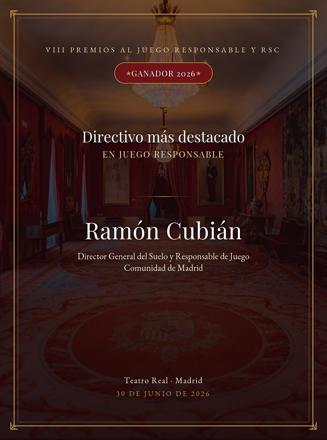 Ramón Cubián gana Premio Mejor Directivo Juego Responsable 2026