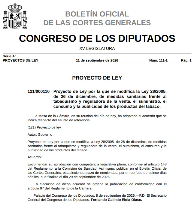 El proyecto de ley antitabaco del Gobierno incluye a casinos y salones de juego entre los locales sin tabaco ni vapeo, sin excepciones