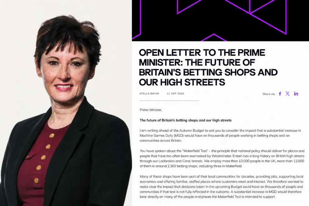 Stella David, CEO of Entain, with her open letter to the British Prime Minister on the impact of a possible tax hike on betting shops and employment.