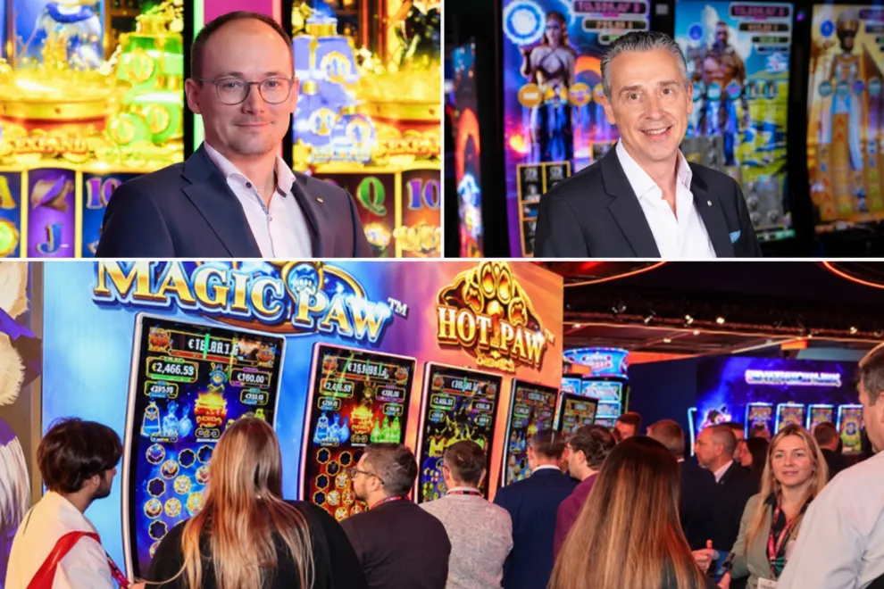 Merkur debuts a new Mod Ex cabinet for the North American market in Las Vegas and expands its Paw Link family
