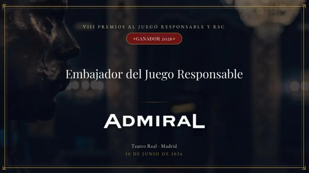 Así fue el gran momento de ADMIRAL Slots en el Teatro Real al recoger su merecido premio como Embajador de Juego Responsable