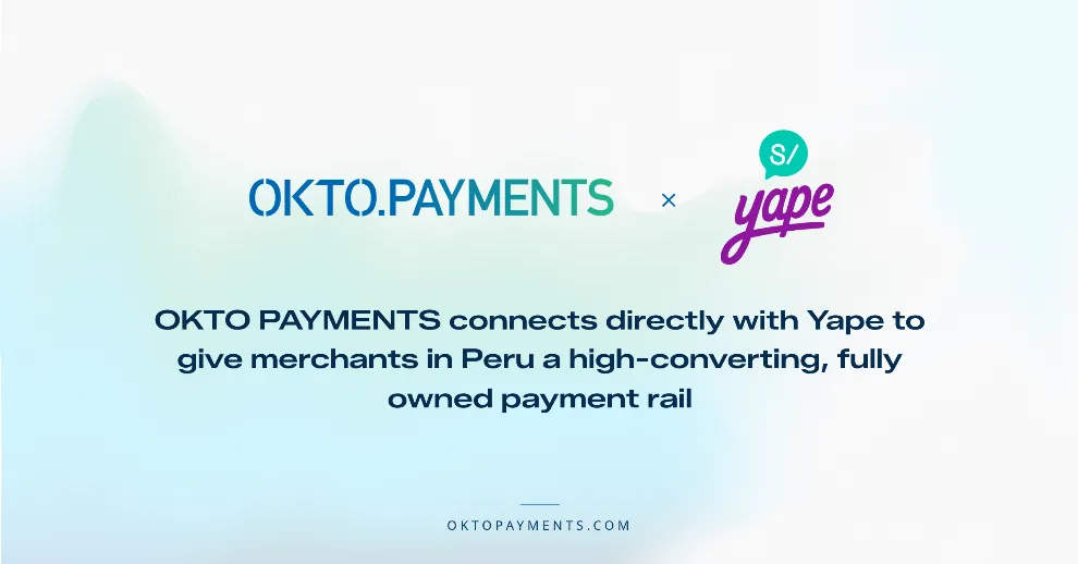 OKTO PAYMENTS integrates directly with Yape to strengthen online gaming payments in Peru
