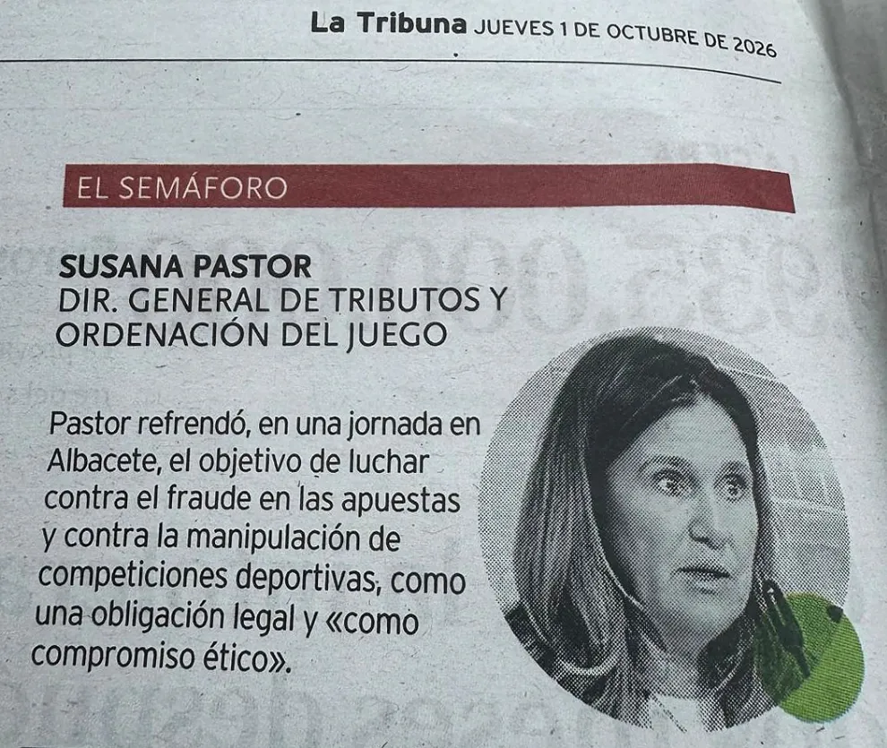 Susana Pastor, en alza: la prensa regional destaca su trayectoria al servicio del juego responsable y la integridad deportiva