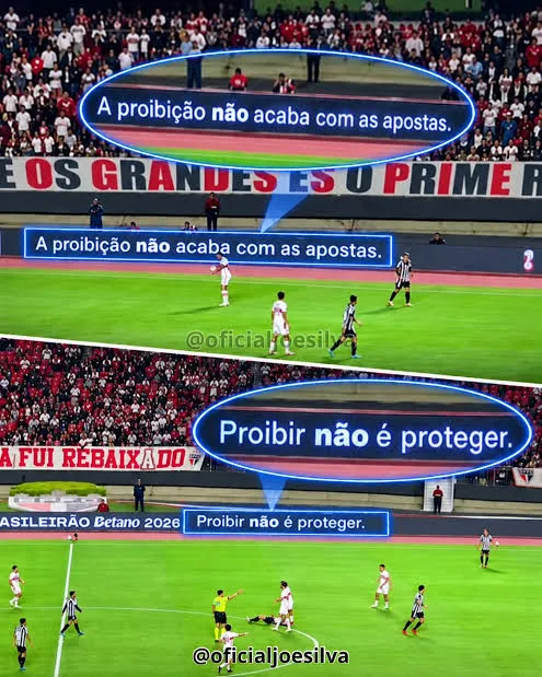 Apostas levam seu protesto a estádios no Brasil contra a proibição