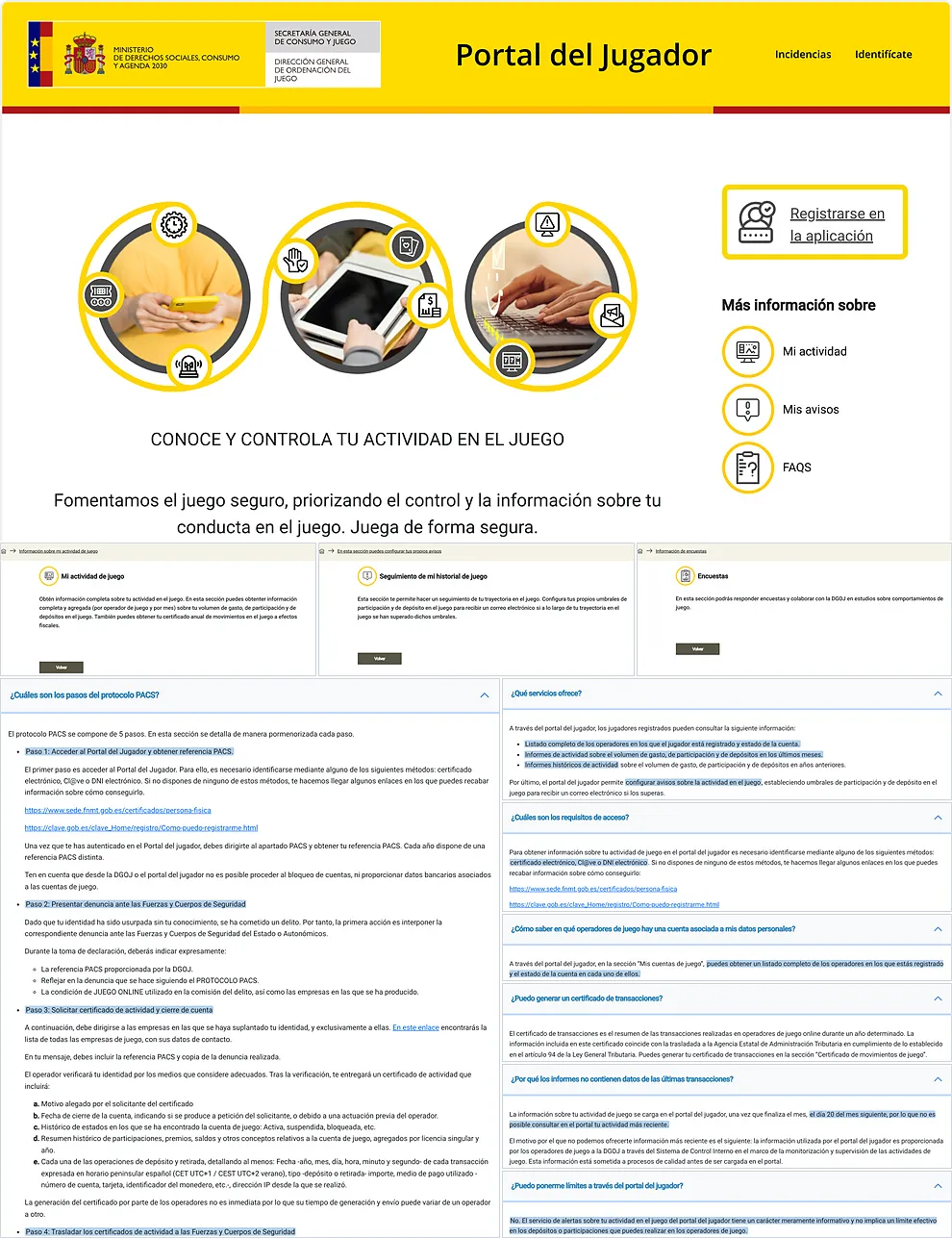 Portal del Jugador: la nueva herramienta de Ordenación del Juego